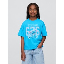 Gap Kız Çocuk Açık Mavi Lilo & Stitch Grafik T-Shirt