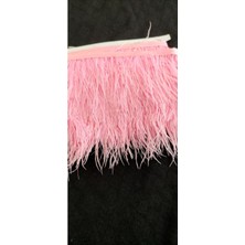 Altay Aksesuar Deve Kuşu Tüyü Şerit Pembe Renk ( 9 cm )