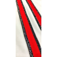 Altay Aksesuar Gümüş Simli Kırmızı Tiktak Şerit