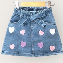 Etek Çocuk Kot Etek Denim Nakışlı