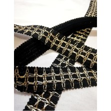 Altay Aksesuar Siyah Gold Örme Şerit
