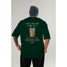 Long Island Iced Tea Kokteyl Baskılı Oversize T-Shirt Erkek Kadın %100 Pamuk Bisiklet Yaka Tişort