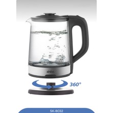 SK-8032 Cam Kettle Kablosuz Su Isıtıcı 1.8l