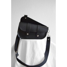 Oh Deer Leather Hakiki Deri Askılı Çanta - Saddle Bag - Siyah