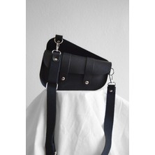 Oh Deer Leather Hakiki Deri Askılı Çanta - Saddle Bag - Siyah