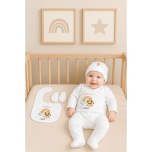 Kişiye Özel Isim Baskılı 5’li Hastane Çıkışı Seti – %100 Pamuk Bebek Hediyesi Organik Baskı Stl 7064