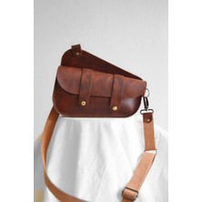 Oh Deer Leather Hakiki Deri Askılı Çanta - Saddle Bag - Frisco Deri - Kahverengi