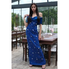 Saks Fiyonk Detaylı Taş Işlemeli Abiye 9705494.26