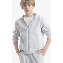 DeFacto Kapüşonlu Okul Fermuarlı Sweatshirt Erkek Çocuk X5844A625AU