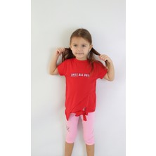 Harika Kids Kız Çocuk Kaprili Kısa Kollu Yazlık Basic Takım 2-5 Yaş