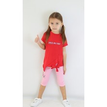 Harika Kids Kız Çocuk Kaprili Kısa Kollu Yazlık Basic Takım 2-5 Yaş