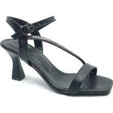 Mehtap Şerit Taş Detaylı Tek Bantlı Kadın Topuklu Abiye Ayakkabı