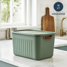 Homing Çok Amaçlı Kapaklı Soft Yeşil Organizer Kutu 15 Lt