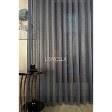 Antrasit Kristal Cam Kırığı Desen Yeni Trend Luxury Tül Perde (1x3 Sık Pile Dikişli)