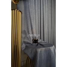 Antrasit Kristal Cam Kırığı Desen Yeni Trend Luxury Tül Perde (1x3 Sık Pile Dikişli)