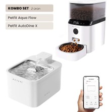 Petfit Aqua Flow Wifi Akıllı Bataryalı Otomatik Kedi Köpek Su Pınarı Çeşmesi Şelalesi+Petfit Autodine x 5l Wi-Fi Kameralı Akıllı Otomatik Mama Kabı Besleme Ünitesi Bundle