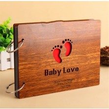 Kişiye Özel Doğum Hediyesi Isme Özel Ahşap Bebek Ayağı Temalı Kendin Yap Albüm Defter Baby Love