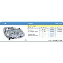 AYFAR-505303 - Far Sol Komple Doblo Iı Elektrikli Motorlu H7+H1