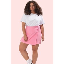 Kadın Casual Stil Büyük Beden Şort Etek Fiyonklu Geniş Paça Yaz Günlük Kullanım Hafta Sonu