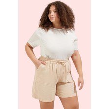 Kadın Yazlık Şort Lastikli Bel Rahat Kesim Günlük Kullanım Hafta Sonu Yaz Aylarının Vazgeçilmezi