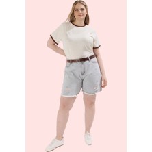 Kadın Büyük Beden Pamuk Denim Şort Yüksek Bel Günlük Stil Hafta Sonu Yaz Aylarının Vazgeçilmezi
