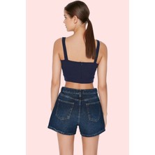 Kadın Kısa Boy Denim Şort Pamuk Yüksek Bel Geniş Paça Günlük Şıklık Yaz Aylarının Vazgeçilmezi