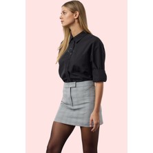 Kadın Mini Boy Ekose Şort Etek Dar Paça Pamuklu Dokuma Kumaş Günlük Yaz Aylarının Vazgeçilmezi