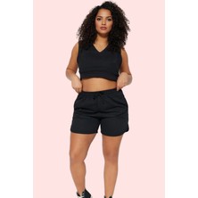 Kadın Yüksek Bel Pamuklu Şort Rahat Kesim Günlük Kombinler Hafta Sonu Yaz Aylarının Vazgeçilmezi