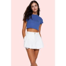 Kadın Denim Şort Etek Kısa Boy Pamuk Günlük Kombinler Için Hafta Sonu Yaz Aylarının Vazgeçilmezi