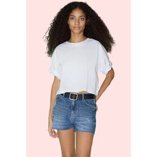 Kadın Pamuk Denim Mini Şort Normal Bel Düz Desen Rahat Günlük Kullanım Yaz Aylarının Vazgeçilmezi