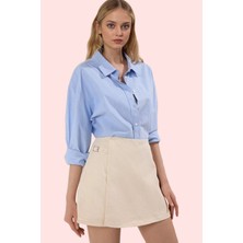 Kadın Düz Desen Pamuklu Şort Etek Rahat Günlük Yazlık Hafta Sonu Yaz Aylarının Vazgeçilmezi