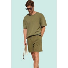 Erkek Pamuklu Şort; Rahat Geniş Kısa Günlük Kullanım Hafta Sonu Yaz Aylarının Vazgeçilmezi