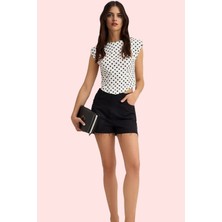 Kadın Pamuk Kısa Gabardin Şort Rahat Kesim Yazlık Günlük Hafta Sonu Yaz Aylarının Vazgeçilmezi