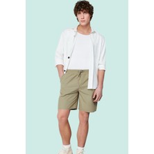 Erkek Pamuklu Bağcıklı Şort Bermuda Yaz Aylarının Rahatlığı Günlük Kullanım Modern Tasarım