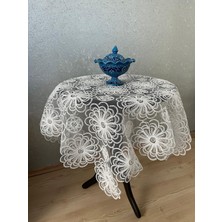 Zesa Home Fiskos Masa Örtüsü Tül Güpürlü Çeyizlik
