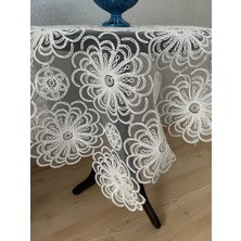Zesa Home Fiskos Masa Örtüsü Tül Güpürlü Çeyizlik