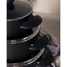 Madame Coco Titanium 7 Parça Tencere Seti Opus - Siyah
