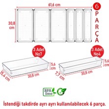 Color House 6'lı Set Modüler Kepçelik Kaşıklık Mutfak Çekmece Içi Düzenleyici Makyaj Buzdolabı Organizer