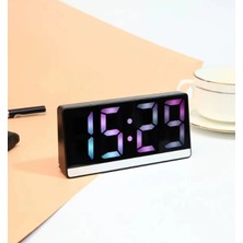 SR2205 Rgb Rakamlı Dijital Masa Saati Titreşim Sensörlü Alarm/takvim/termometre/çalar Saat