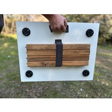 Trend Loca Portatif Kamp Masası Balkon Bahçe Masası Piknik Masası Sehpası 60X45CM