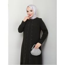 Yelpaze Taşlı Büyük Beden Anne Elbisesi