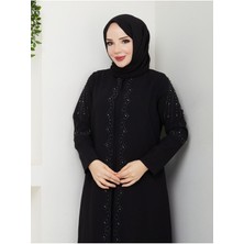 Yelpaze Taşlı Büyük Beden Anne Elbisesi