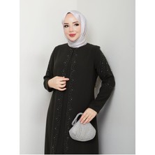 Yelpaze Taşlı Büyük Beden Anne Elbisesi
