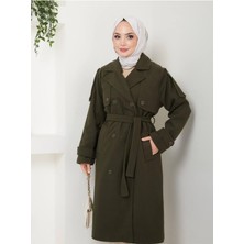 Düğme Detaylı Kaşe Mont