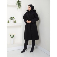 Kapüşonlu Kaşe Mont 120 cm