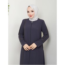 Gündelik Hac ve Umrelik Ekstraforlu Biye ve Taş Detaylı Ferace