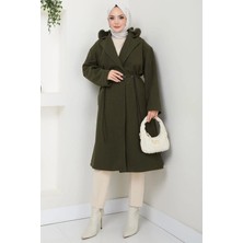 Kapüşonlu Kaşe Mont 120 cm