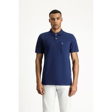 Cepli Polo Yaka Regular Fit Nakışlı Pamuk Tişört