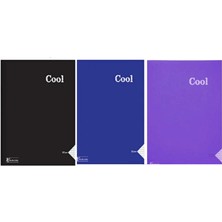 Keskin Color 80 Yaprak Çizgili Dikişli A4 Cool Defter Üçlü Set Siyah, Lacivert,mor