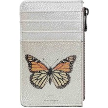 Kadın Beyaz Cüzdan - Moths And Butterflies Tasarım